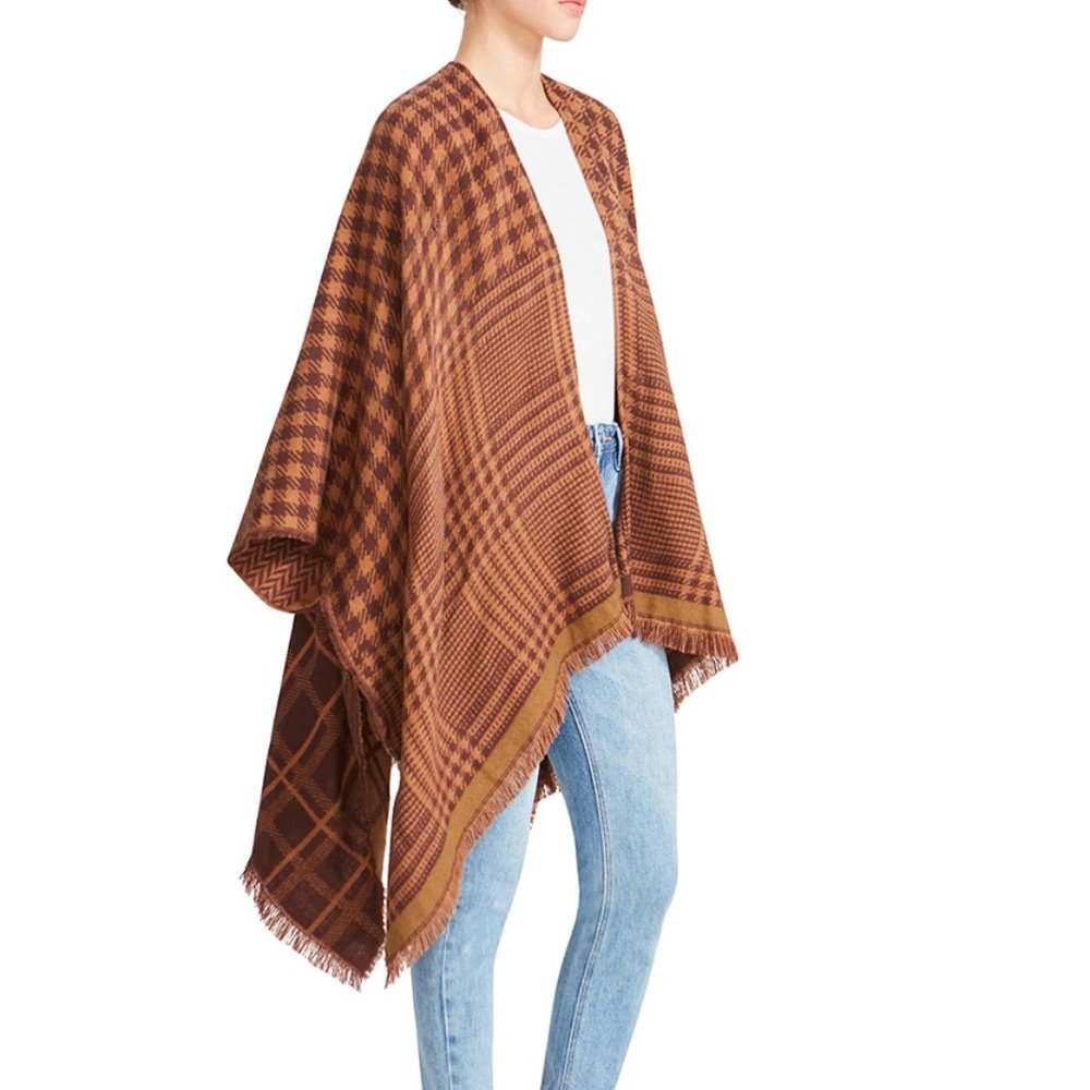 Steve Madden Multi-Plaid Ruana - Picture 2 of 3